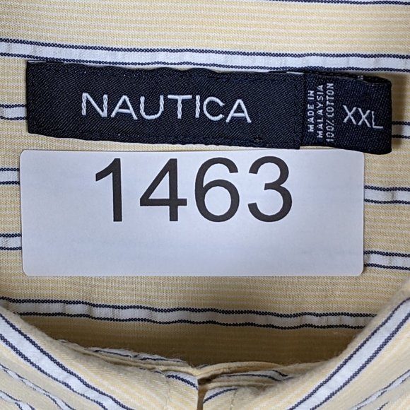 Nautica* Men's Short Sleeve Button Down Curved Hem Chest Pocket Shirt~ XXL - Picture 4 of 12